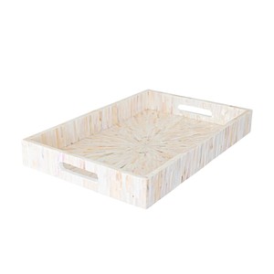 Plateau de service de luxe en nacre, fait main, incrusté de coquillages, plateau décoratif pour la maison, l'hôtel, le restaurant, pour le service et les cadeaux - Product Image 1