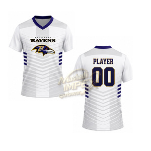 Ensemble maillot et short blancs à col en V et manches courtes pour homme des Baltimore Ravens avec sangles à la taille - Product Image 4