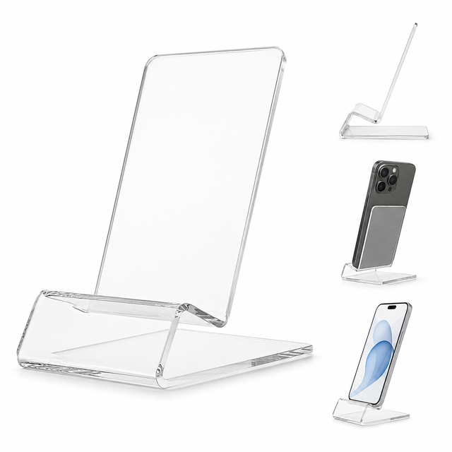 Universal Acrylic Mobile Stand Transparent Phone Holder Desktop Smartphone Display Support Rack