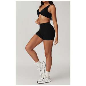 Ensemble de yoga pour femmes, short taille haute et soutien-gorge de sport, séchage rapide, tenue de sport, ensemble 2 pièces pour femmes - Product Image 6