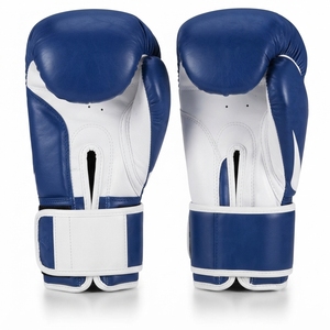 Gants de boxe bleus en PU à doigts entiers avec fermeture Velcro pour adultes - Product Image 5