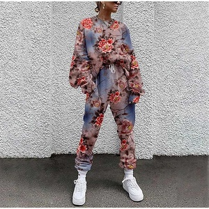 Winter Fashion <b>Tie</b> <b>Dye</b> Women's Tracksuit Drawstring Long Sleeve 2 Piece <b>Set</b> High Waist Running Suit 2021 Casual <b>Sets</b> Sweat Suit - Product Image 4
