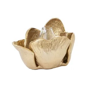 แจกันเหล็กตกแต่งโต๊ะสไตล์ชายฝั่ง งานแฮนด์เมดระดับไฮเอนด์ เป็นมิตรกับสิ่งแวดล้อม เหมาะสำหรับตกแต่งห้องนั่งเล่นในเพนท์เฮาส์ แจกันดอกไม้โลหะ - Product Image 1