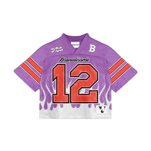 Camiseta de Fútbol Americano Retro Personalizada al por Mayor, Estampado Completo, Estilo Urbano, Alta Calidad, Impresión por Transferencia de Calor, Malla Transpirable, Corte Regular - Product Image 3