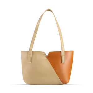 Bolso Tote de Moda para Mujer, de Cuero Genuino de Primera Calidad, Gran Capacidad, Color Marrón Beige, Diseño Personalizado, Cierre de Cremallera, Versátil para la Playa - Product Image 1