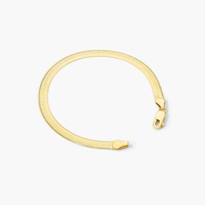 สร้อยข้อมือแบบโซ่ลายก้างปลาในทองคำสีเหลือง - Product Image 1