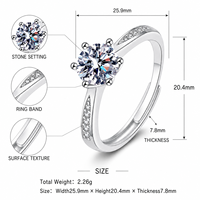 Bague en Moissanite et Platine à Grappe, Sertie de Griffes, Bijoux de Mariage de Luxe, Collection Cadeau en Gros Marque DEZYVIA OEM