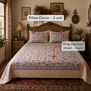 Premium Indian Artisanal Hand <b>Block</b> Print Boho King Size 3 Pcs 100% Cotton Eco-Friendly Soft Skin Friendly Non Toxic Dyes 200TC - Product Image 6