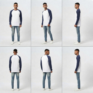 T-shirt oversize à épaules tombantes et manches raglan, 100% coton, vêtements de sport décontractés, tee-shirt à manches longues pour homme, à porter au quotidien, pour le jogging - Product Image 6