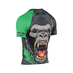 Vente en gros de rashguards unisexes personnalisés UPF 50, vêtements de yoga, sublimation, protection UV, séchage rapide, compression, polyester, fabrication OEM, sur mesure - Product Image 4