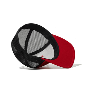 Gorra Trucker Roja de Malla, 6 Paneles, Ajustada, Color Sólido, Estilo Casual, Transpirable, Primavera/Verano, Unisex, Adulto - Product Image 4