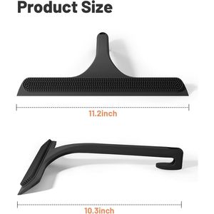 Raschietto doccia in silicone 2-in-1 a doppia faccia con gancio, nucleo in acciaio inossidabile antiruggine, raschietto antigraffio per superfici. - Product Image 5