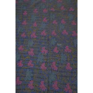 Kantha Suzani <b>Quilt</b> Handmade Vintage Cotton Floral Embroidered Eco-Friendly Washable Bedspread Boho Indian <b>Throw</b> Blanket - Product Image 1