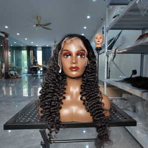 Perruque en cheveux humains Remy moyenne, bouclée profonde, faite à la main, sans partie fine, cheveux vietnamiens, vente en gros - Product Image 3