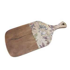 Planche à découper carrée en bois clair avec poignée, écologique, compatible lave-vaisselle, plateau de service pour charcuterie, préparation culinaire - Product Image 5