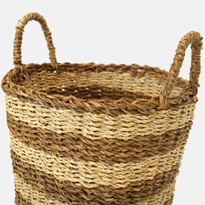 Panier de rangement rayé en jonc de mer naturel, fait main, vente en gros, écologique, fabriqué au Vietnam - Product Image 6