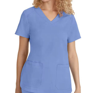 Vêtements médicaux unisexes extensibles pour infirmières, blouses d'hôpital, tissu en toile respirant à séchage rapide, logo personnalisé - Product Image 1