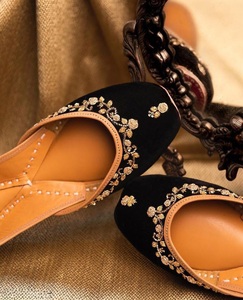 STAR IMPEX Women's Elegant Floral Lace-Up Flat Khussa <b>Shoes</b> <b>with</b> Rhinestone Decorations Custom Sizes Colors Breathable Anti-Slip - Product Image 4
