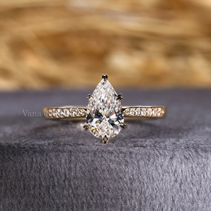 Igi แหวนเพชรที่ปลูกในห้องปฏิบัติการที่ได้รับการรับรองจากลูกแพร์คลาสสิกจรรยาบรรณครบรอบเครื่องประดับอินเทรนด์ของขวัญแหวนสำหรับเธอ - Product Image 1