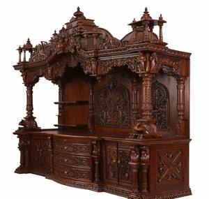Mandirs de Pooja de Gran Tamaño, Armarios de Almacenamiento para Templos en Casa, Madera de Teca, Diseño Moderno Personalizado, Color Personalizado, India DST EXPORTS - Product Image 4