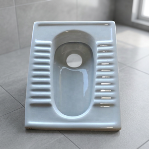 Vistaar Cuvette de toilettes à la turque en céramique blanche émaillée, en grès vitré, avec siphon profond, pour l'exportation, sanitaires - Product Image 4