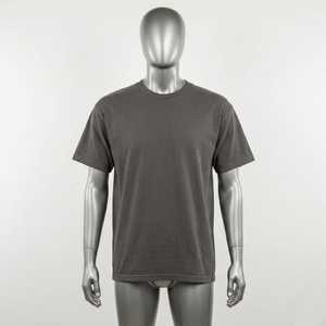 Camiseta de Hombre Gris Oscuro Lisa, Cuello Redondo, Manga Corta, Algodón Premium, Estilo Básico, Informal, Minimalista, Cómoda y Transpirable - Product Image 1
