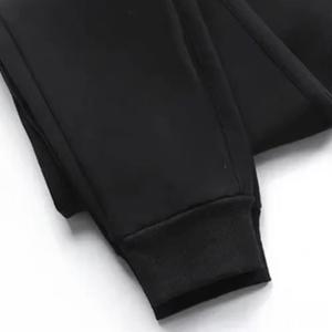 Pantalon de jogging en molleton épais avec poches zippées pour homme, noir et gris, 100% coton, pantalon chaud pour homme - Product Image 6