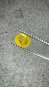 Saphir Jaune Naturel de Bangkok 5,79 Ct, Coupe Ovale, Pierre Précieuse Dorée pour Bague, Pendentif, Fabrication de Bijoux Fins - Product Image 2