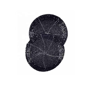 ชุดที่รองแก้วลูกปัดสีชมพูสำหรับรับประทานอาหาร4ชิ้นถาดรองแก้วโต๊ะรับประทานอาหารสำหรับเทศกาลคริสต์มาส - Product Image 3