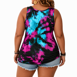 Fasmic International – Débardeur sans manches uni à col rond pour femme, grande taille, décontracté, pour l'été, longueur normale, en tissu jersey - Product Image 5