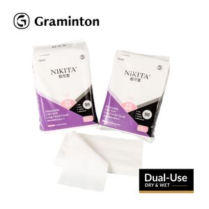 Lingettes démaquillantes Nikita certifiées SGS, ultra-douces, en fibres végétales et polyester, 1 pli, fortes et douces pour la peau, utilisation sèche et humide - Product Image 1