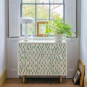 Belladec Handcrafted Eco-Friendly Bone Inlay Console Table Brass <b>Knobs</b> Modern Design Luxury Storage Furniture for Living Home - Product Image 4
