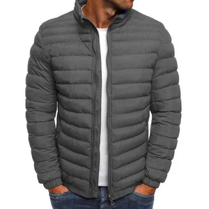 Chaqueta de invierno gruesa y cálida de algodón para hombre, estilo casual con cuello alto y diseño de cabeza de tigre, talla XL, ligera, con cremallera, tipo cárdigan, para la calle. - Product Image 1