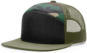 Belief Wholesale High Quality Custom 7 Panel <b>Plain</b> Sport Snapback Mesh Trucker Hat Premium Adjustable Streetwear <b>Cap</b> - Product Image 6