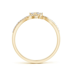 Anillo de Dos Piedras con Diamante Cultivado en Laboratorio, Corte Redondo, en Oro de 10K, 14K, 18K, Plata de Ley 925, 935, Joyería Fina - Product Image 4