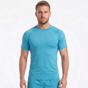 T-shirt de natation personnalisé pour homme, T-shirt de compression pour homme, T-shirt de plage ajusté, T-shirt de fitness à col rond pour homme - Product Image 1