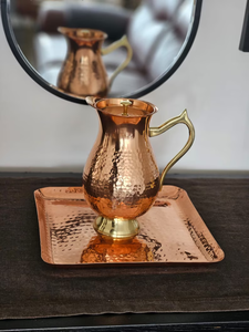 Metal Drinkware Copper Hammered <b>Water</b> <b>Kettles</b> Tumblers Set Copper Pitcher Embrace Health Benefits with Premium Copper Pitcher - Product Image 2
