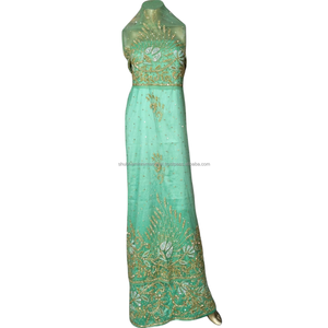 Caliente nueva llegada elegante nigeriano George Wrapper elegante vestido de seda Africana Headtie para las estaciones de otoño-invierno Especial para verano - Product Image 1