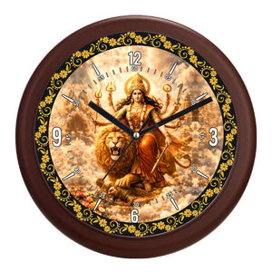Horloge murale personnalisée Maa Durga avec impression pour le salon, le temple et la décoration de la salle de prière, cadeau pour la fête des mères - Product Image 1