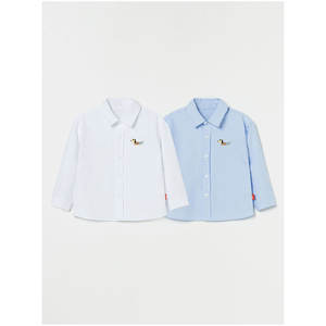 Blusa OZKIZ Coreana para Niños, Diseño de Cachorro, 100% Algodón, Estilo Casual, Camisa de Manga Larga para Niños, Cuello con Bordado de Dibujos Animados, 2-6 Años - Product Image 1