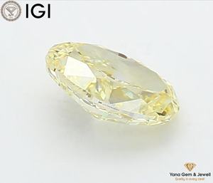 Diamant de laboratoire cultivé CVD de couleur jaune vif fantaisie, clarté VVS2, avec certificat IGI, 1,00 CARAT, taille ovale, pour bague personnalisée de créateur - Product Image 4