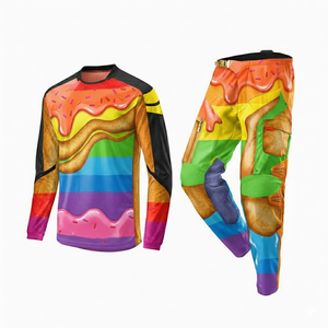 ชุดเสื้อและกางเกงมอเตอร์ครอสขายส่ง คุณภาพสูง ระบายอากาศได้ดี แห้งเร็ว สำหรับฤดูร้อนและฤดูหนาว เหมาะสำหรับการแข่งขัน - Product Image 1