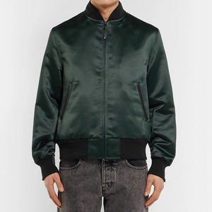 Chaquetas Varsity de Seda Satinada con Cuello Alto y Recubrimiento de Alta Calidad para Hombre, Nueva Llegada, Personalizadas con Botones Rojos, Moda para Exteriores - Product Image 3