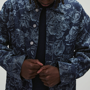 Quality Casual Embroidered Windproof Oversized Drop Shoulder Denim <b>Jeans</b> <b>Jacket</b> for Men Distressed <b>Black</b> 100% Cotton Winter - Product Image 3