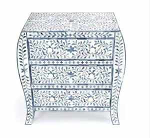 Juego de Mesa de Centro Antigua con Base de Resina, Acentos de Cuerno de Búfalo y Incrustaciones de Hueso, Tallada a Mano, Ecológica, Tamaños Personalizados, Duradera y Decorativa - Product Image 4