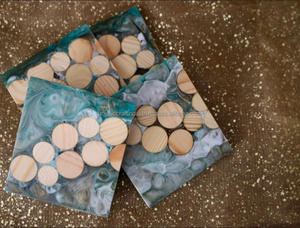 Dessous de verre modernes personnalisés en nid d'abeille Artisanat indien unique par des artisans Bois et résine personnalisés pour la décoration intérieure ou les cadeaux - Product Image 5