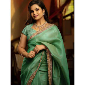 Designer Real Mirror Work Saree Robe de soirée élégante avec look Party Wear - Product Image 6