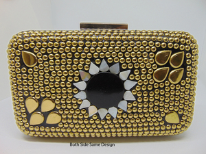 Bolso de mano Lowellcraft.com para mujer, para fiesta de bodas, con botón de metal y diseño de conchas de resina - Product Image 6