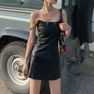 Vestido ajustado de cuello alto con aberturas, estampado con detalle de lazo, sin mangas, de color liso, de punto elástico de spandex, mini, sexy, tipo tubo. - Product Image 2