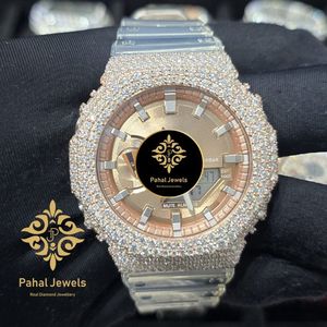 นาฬิกาเพชรหรู Pahal Jewels ตัวเรือนสแตนเลสสตีล หน้าปัดอนาล็อก-ดิจิตอล ขนาด 40 มม. ตัวล็อคแบบ Deployment Clasp สำหรับทั้งชายและหญิง - Product Image 5